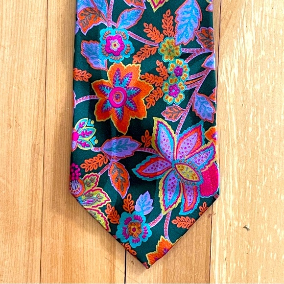 Kenzo Colorful Floral Print Silk Tie - Picture 7 of 16